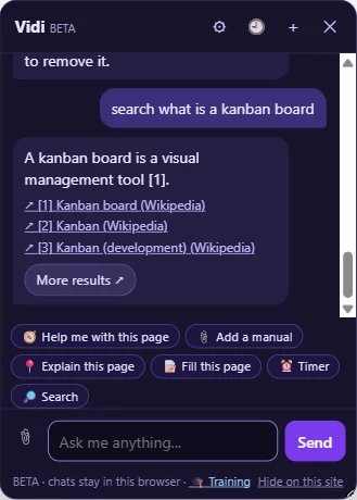 Searches the web