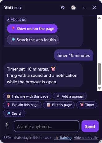 Timers and reminders