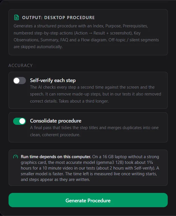 Step 3f. Accuracy options